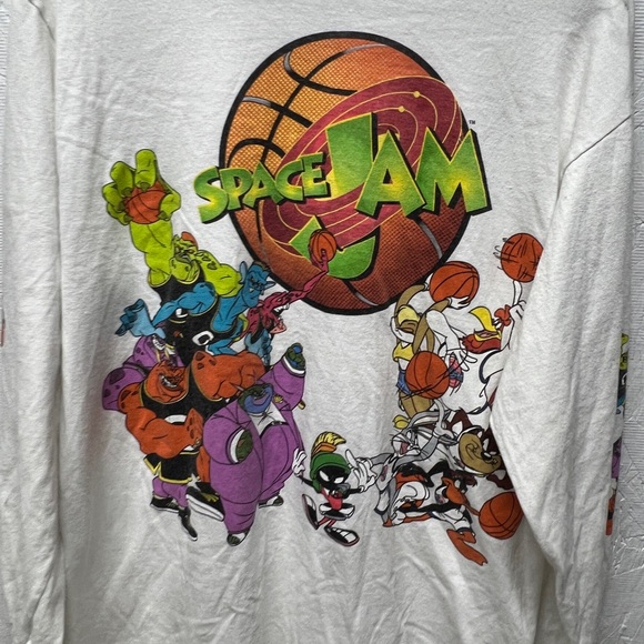 Rare VTG SPACE JAM Tune Squad Monstars Looney Tunes Long Sleeve T Shirt 90s SZ M - Picture 3 of 6